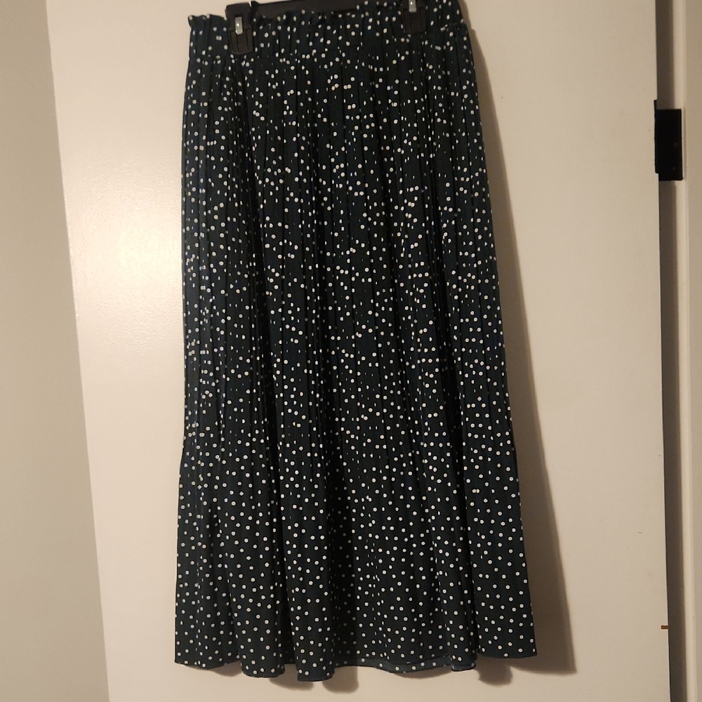 Polka Dot Midi Skirt - Black and White